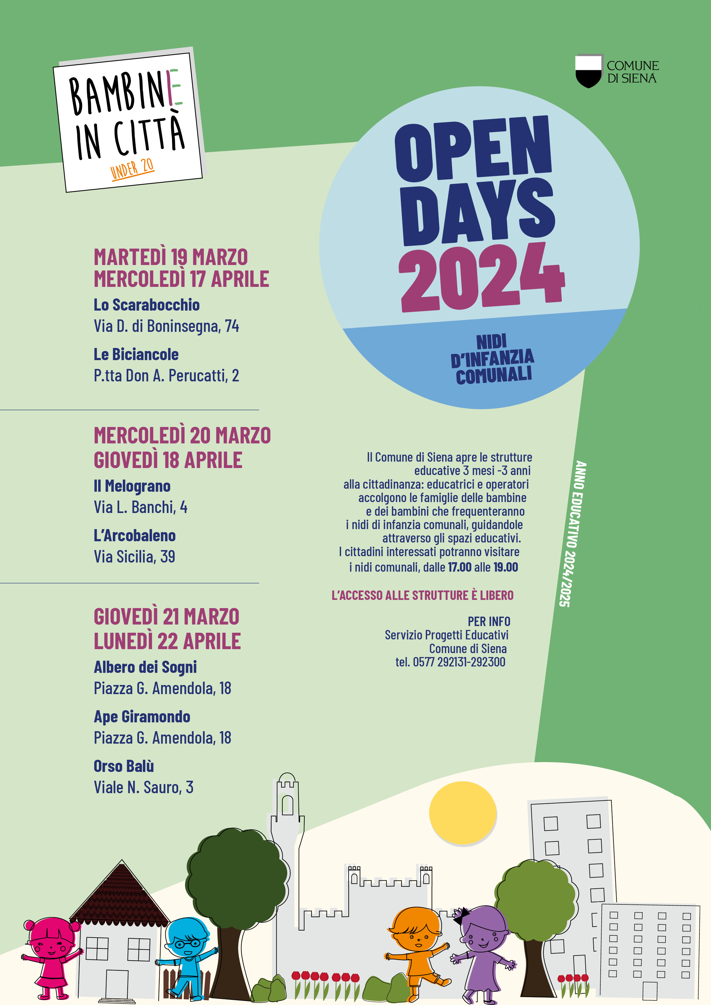 Locandina Open days Nidi d'infanzia comunali 2024