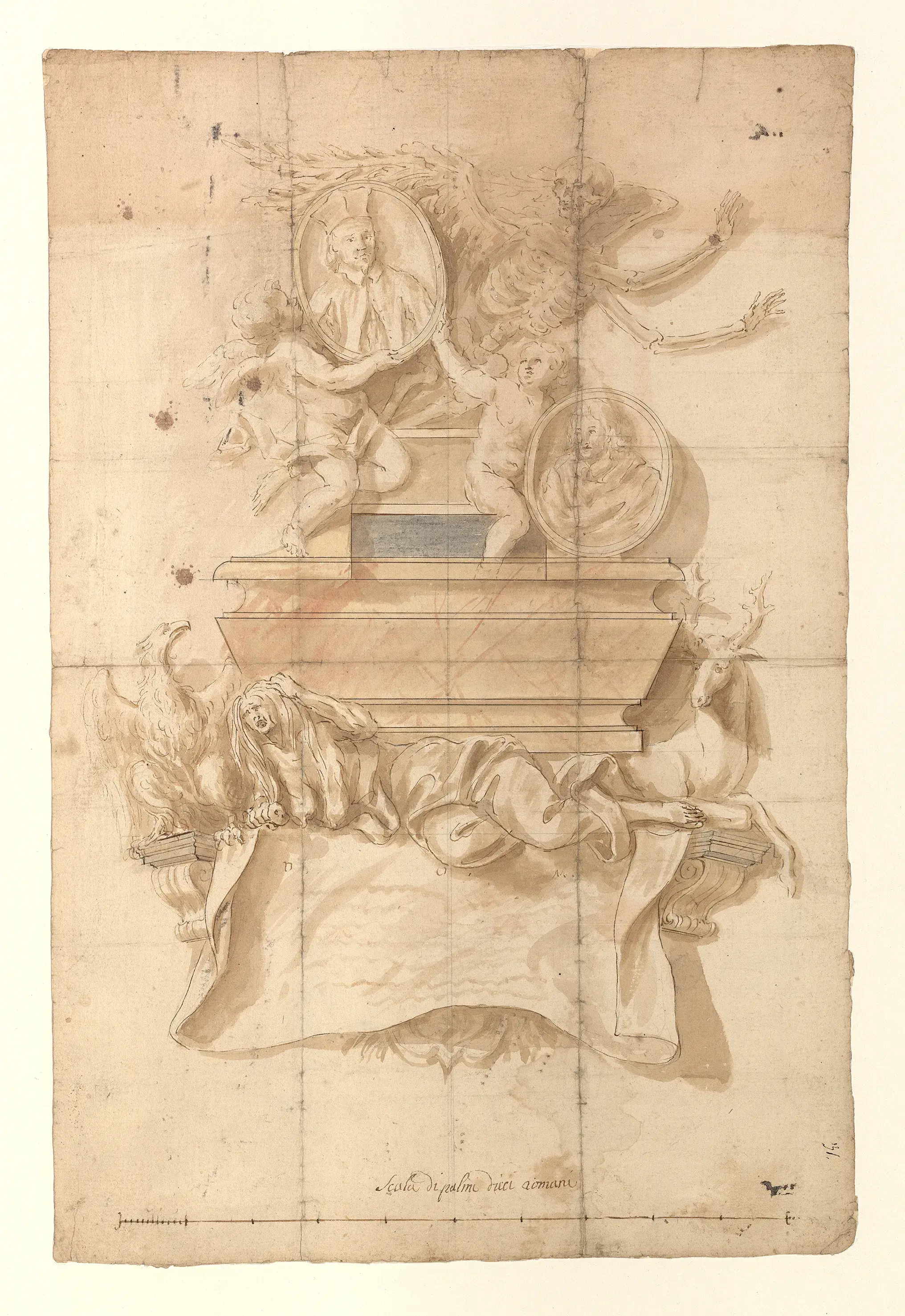 Disegno del "Monumento funebre di Carlo e Alessandro de’ Vecchi"